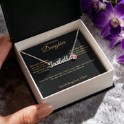 Polished Stainless Steel – Customize Name Necklace with Birthstone Silver LF 2