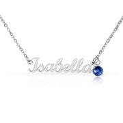 Polished Stainless Steel – Customize Name Necklace with Birthstone September