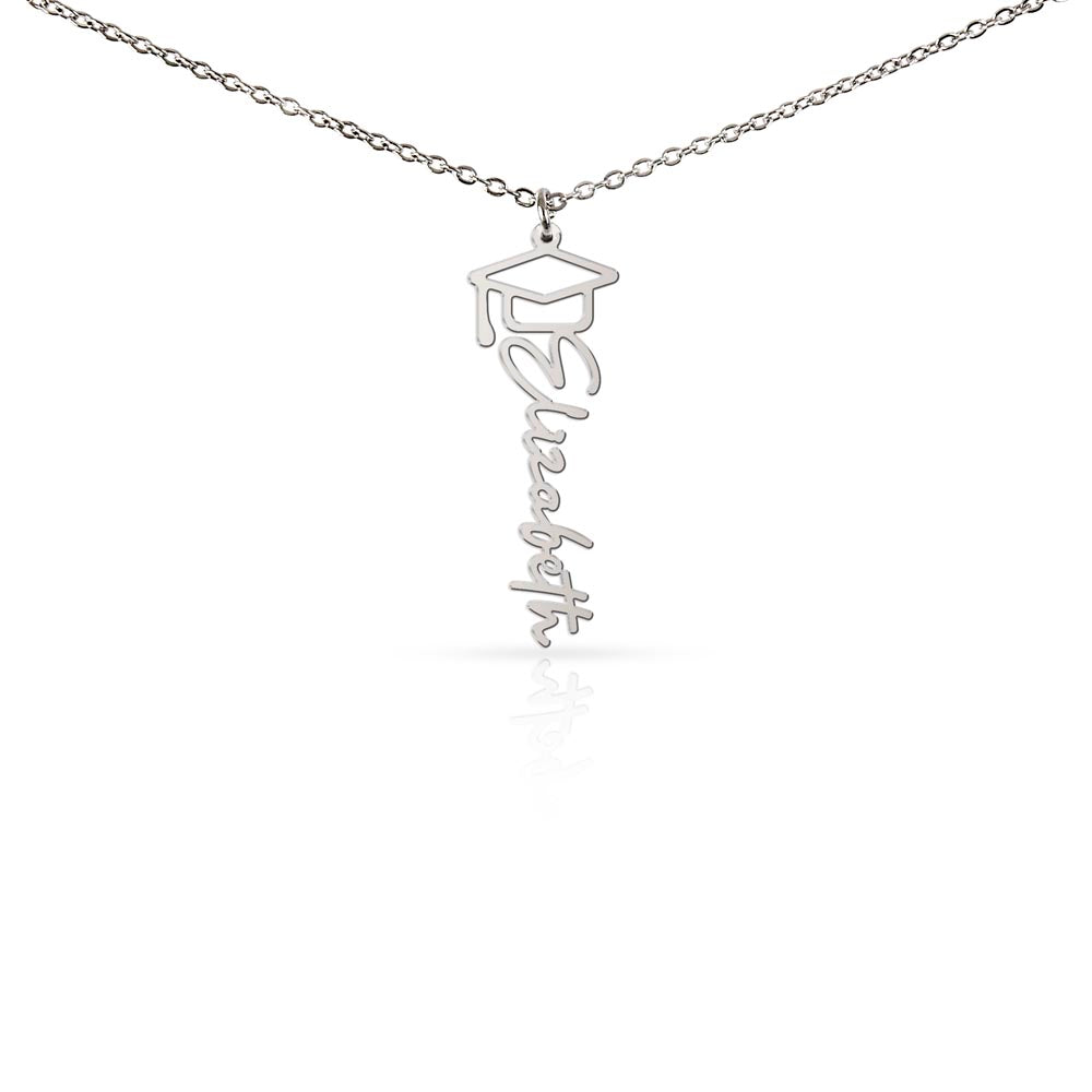 Polished Stainless Steel – Graduation Cap Necklace