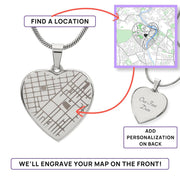 Engraved Map Heart Necklace for Daughter